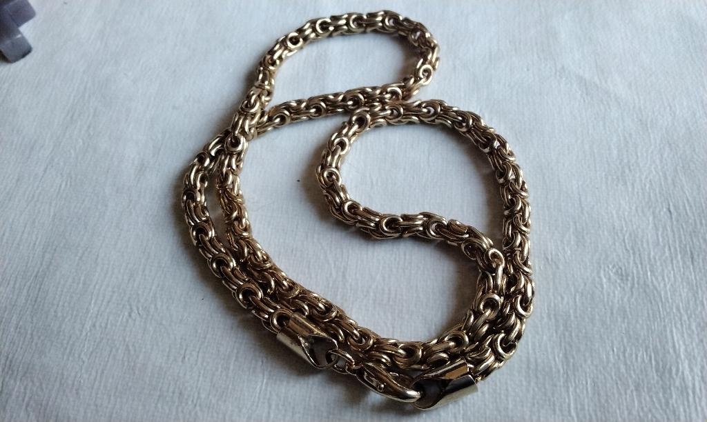 Gouden Koningsketting Iconische Schakel Byzantijnse ketting, Sieraden, Tassen en Uiterlijk, Kettingen, Ophalen, Zo goed als nieuw