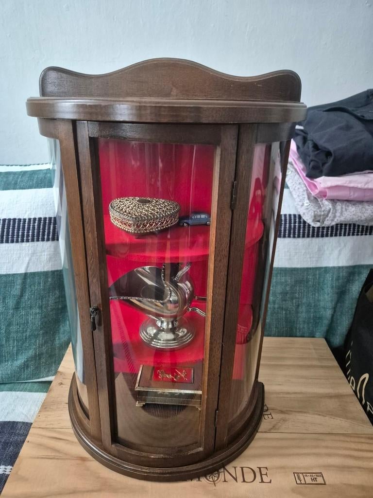 Antieke vitrinekast, Huis en Inrichting, Kasten | Vitrinekasten, Minder dan 50 cm, Ophalen of Verzenden, Minder dan 25 cm, Minder dan 100 cm