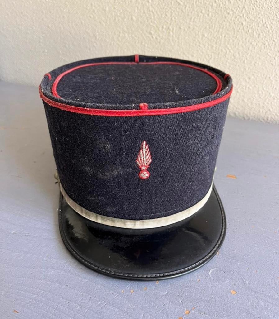 Franse Képi brandweerpet vintage, Verzamelen, Militaria | Tweede Wereldoorlog, Ophalen of Verzenden, Overige gebieden