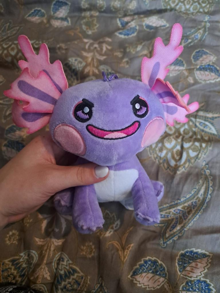 Kawaii Axolotl Knuffel, Paars, Overige typen, Ophalen of Verzenden, Klein (minder dan 20 cm)