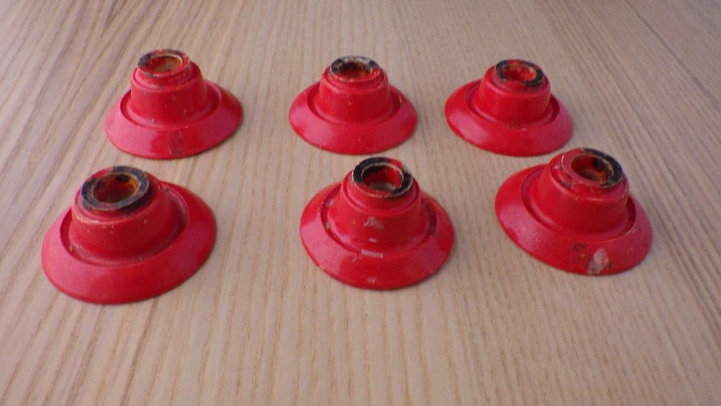 6 kleine rode retro kandelaartjes, Verzamelen, Retro, Ophalen of Verzenden, Overige typen