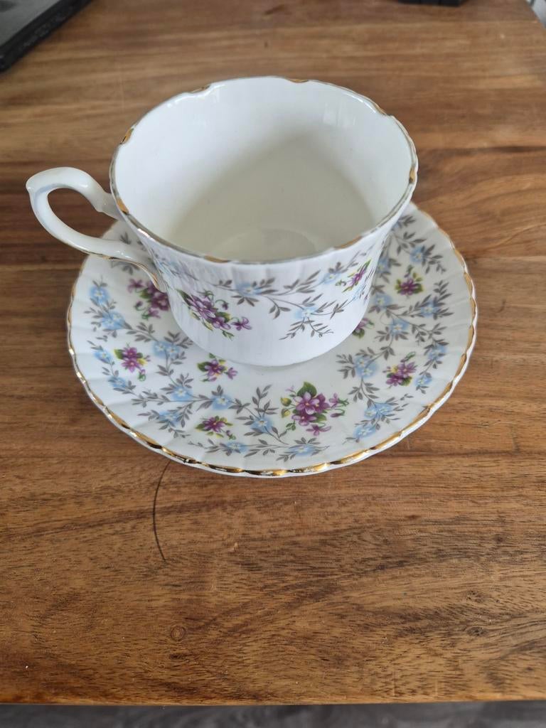 Royal Stafford "Enchanting" kop en schotel, Bone China, Ophalen of Verzenden