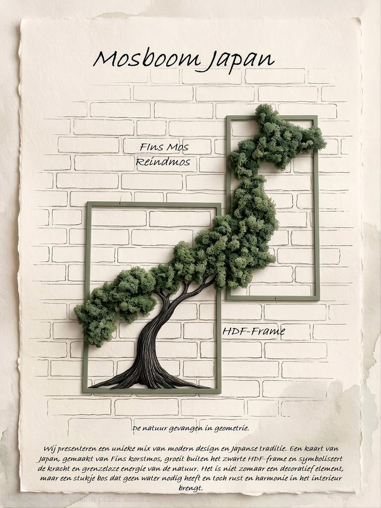 Mosschilderij. Natuur  Handgemaakt, RBS decoraties en graveerwerk, Nieuw, Ophalen of Verzenden, Rbsgraveerwerk@gmail.com