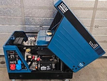 HBM 8500 Watt Diesel aggregaat - generator 733 cc 230/400V, Dieselolie, Geluidgedempt, Ophalen of Verzenden, Zo goed als nieuw