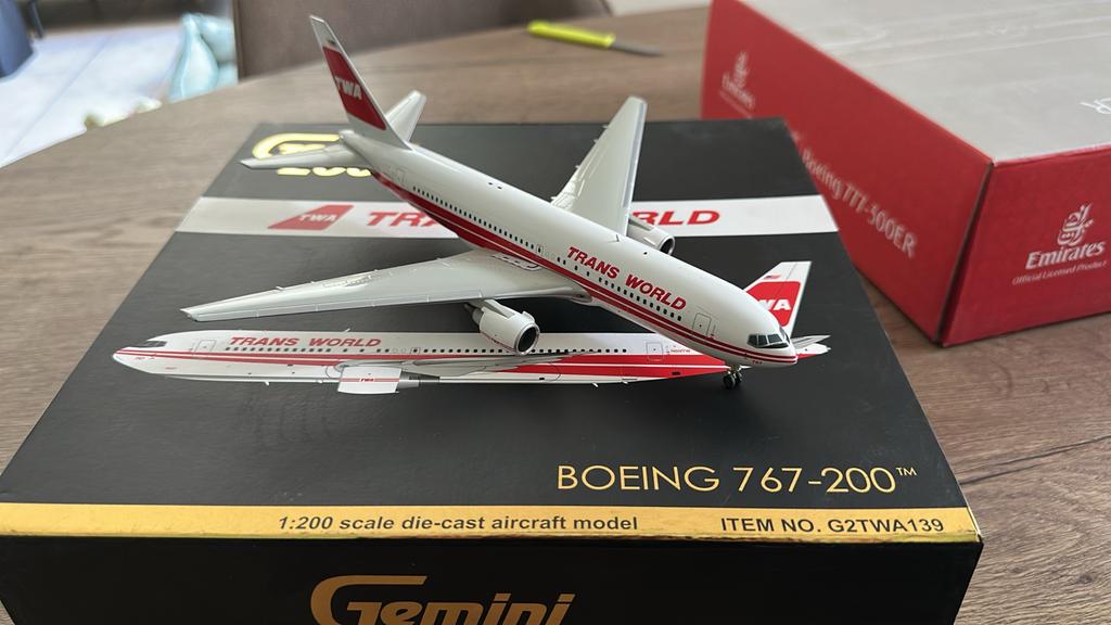 Gemini200 Boeing B767-200 TWA Schaal 1:200, Ophalen of Verzenden, Nieuw, Schaalmodel