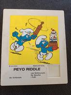 vintage schuifspel smurfen van Peyo 1976, Verzamelen, Smurfen, Ophalen of Verzenden, Gebruikt, Verschillende Smurfen, Overige typen