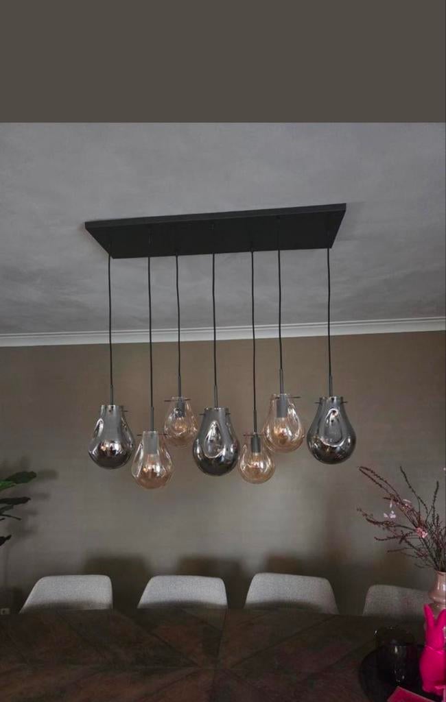 Zo goed als nieuwe hanglamp nieuw 499 nu 150€ 2 jaar oud, Ophalen, Zo goed als nieuw, Glas, 50 tot 75 cm