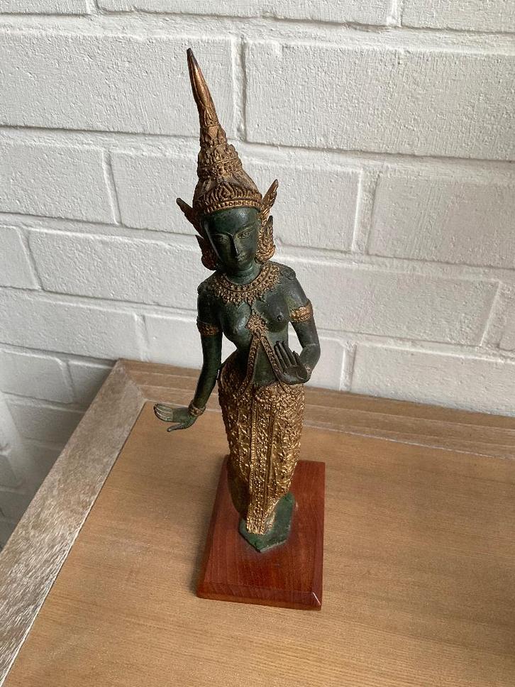 Teppanom bronzen beeld / Thaise danseres brons, Antiek en Kunst, Kunst | Niet-Westerse kunst, Ophalen of Verzenden