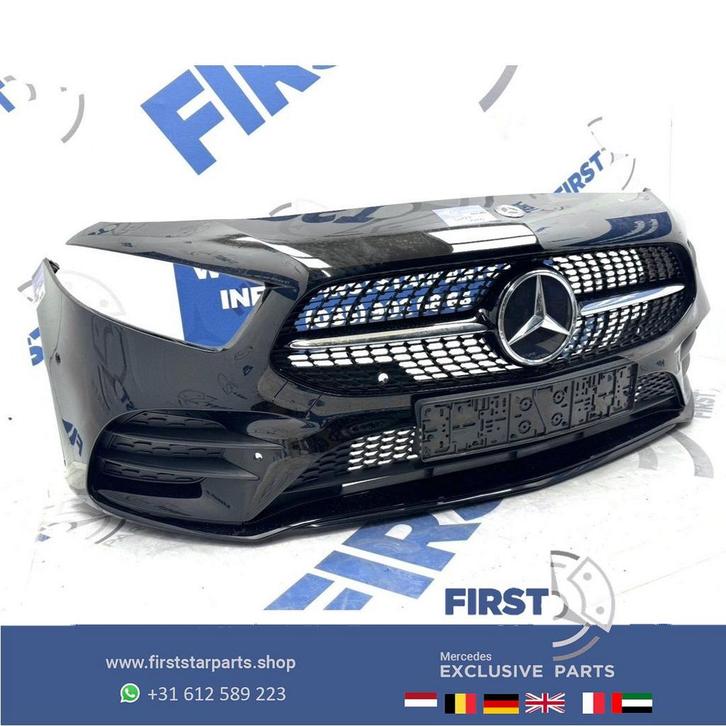 W177 A35 AMG LINE VOORBUMPER COMPLEET ZWART WIT GRIJS BUMPER, Auto-onderdelen, Carrosserie en Plaatwerk, Bumper, Mercedes-Benz
