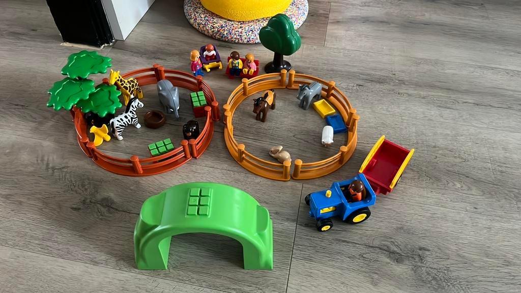 Playmobil 1-2-3 boerderij en dierentuin, Ophalen of Verzenden, Zo goed als nieuw, Complete set