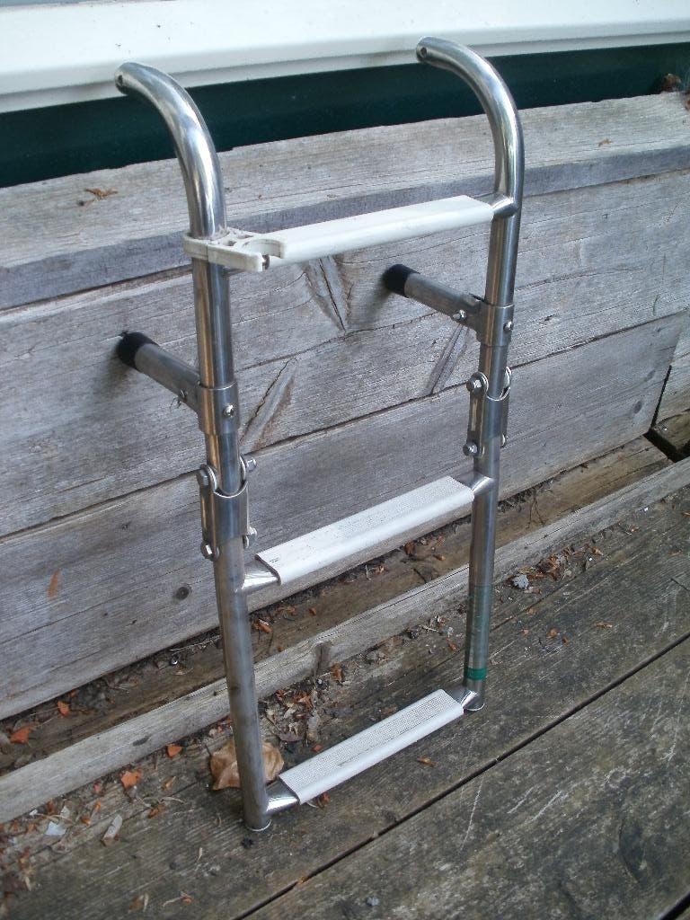 zwemtrap, uitklapbaar, rvs, geen bevestigings beugels., Ophalen of Verzenden, Gebruikt