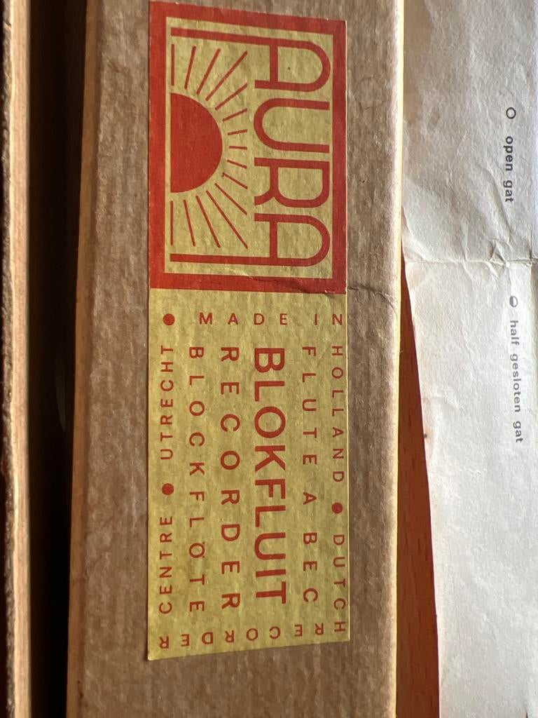Vintage Aura VSM Sopraan Blokfluit met Toebehoren, Ophalen of Verzenden, Gebruikt, Sopraan of Sopranino, Met koffer, hoes of etui