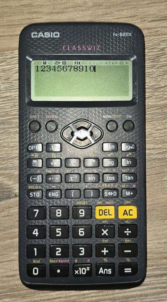 Rekenmachine casio fx 82 ex, Ophalen