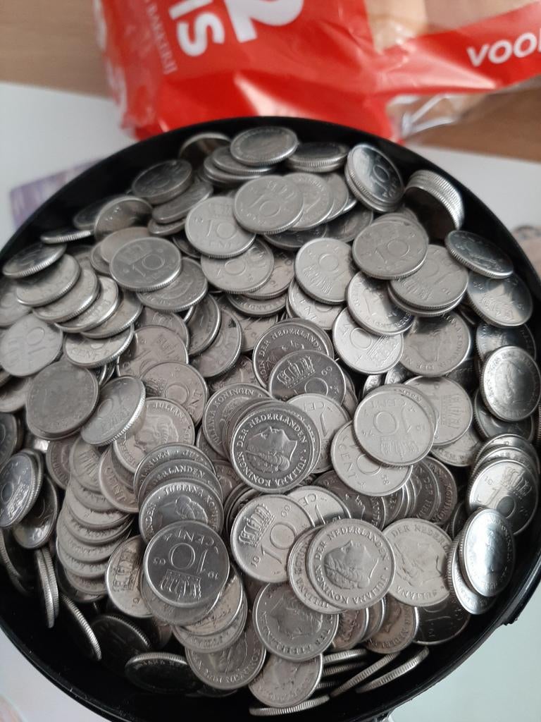 Kilo dubbeltjes uit de guldentijd - Koningin Juliana, Postzegels en Munten, Ophalen of Verzenden, Koningin Juliana, 10 cent, Losse munt