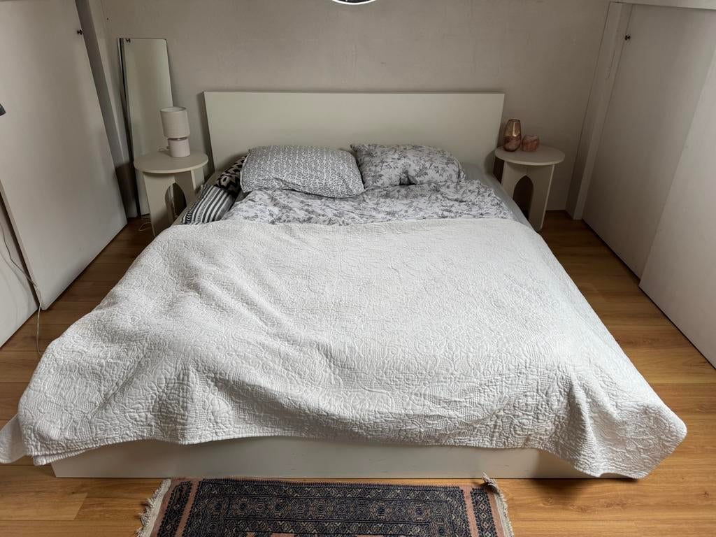 Ikea Malm bedonderstel wit, Ophalen, Zo goed als nieuw, Tweepersoons