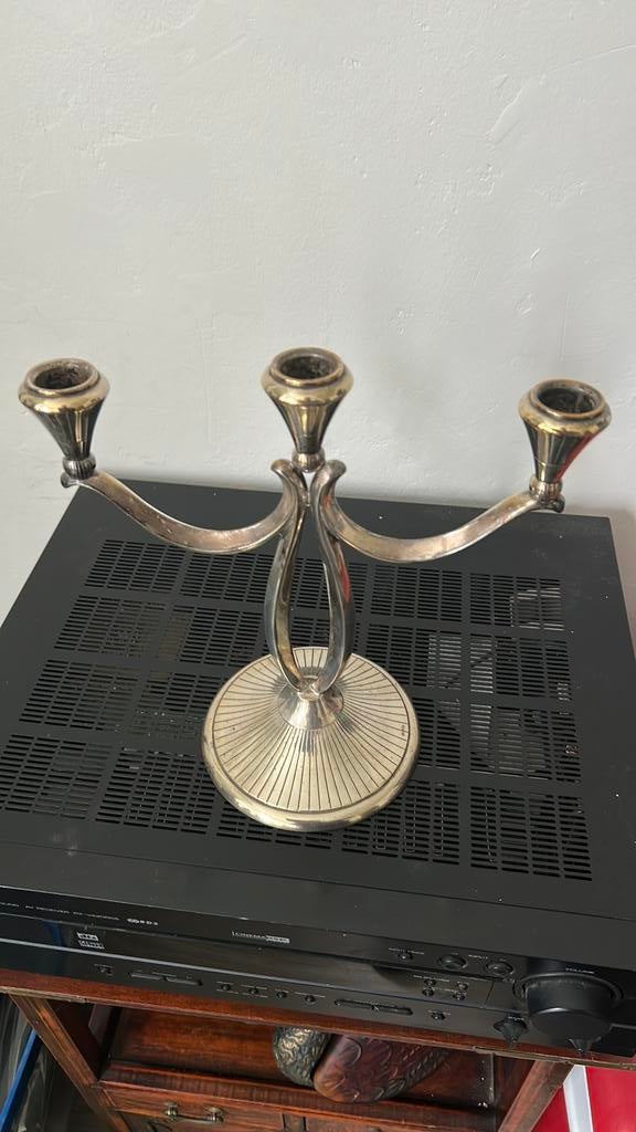 Antieke kandelaar, Ophalen of Verzenden, Zilver