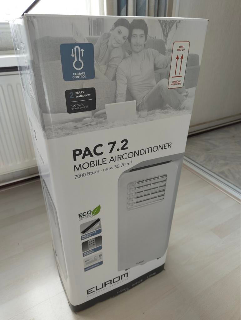 Eurom PAC 7.2 Mobiele Airconditioner, Ophalen, Timer, 3 snelheden of meer, Zo goed als nieuw