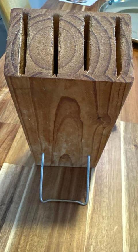 Houten messenblok voor 5 messen, Ophalen, Gebruikt, Hout, Los bestek
