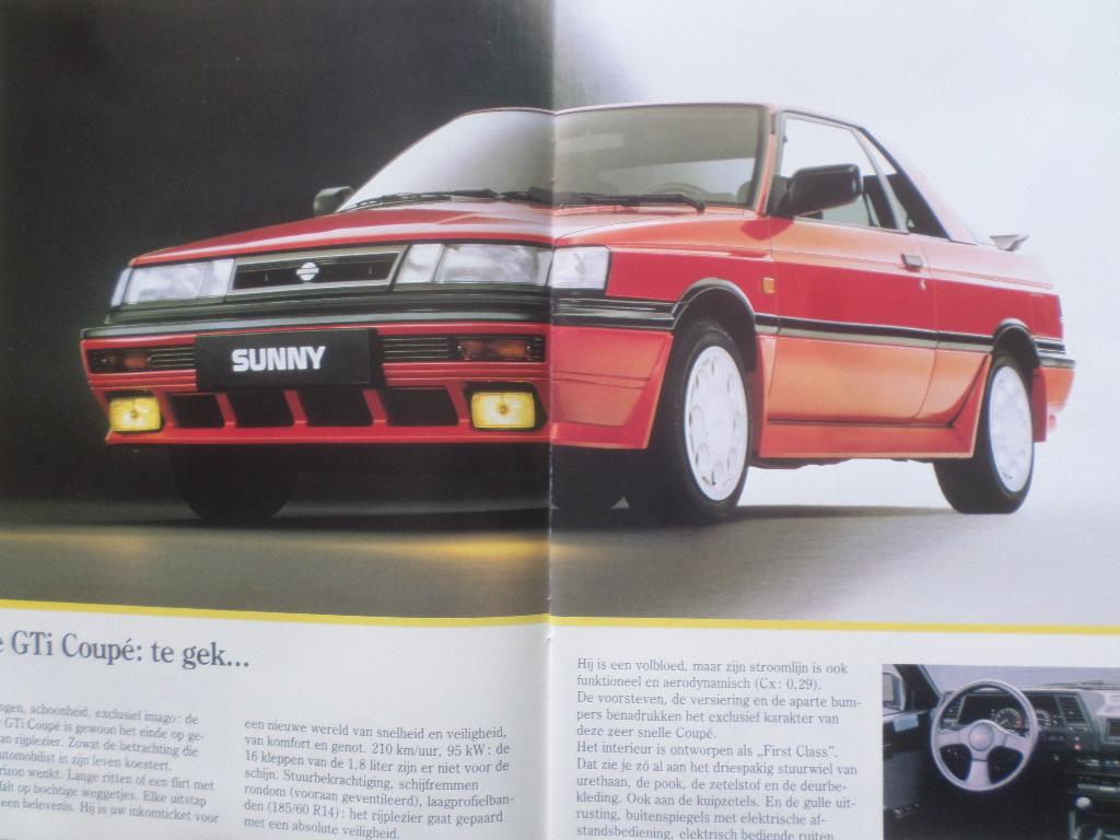Nissan Sunny & Coupe GTI 16v 1989 Brochure, Ophalen of Verzenden, Zo goed als nieuw, Nissan