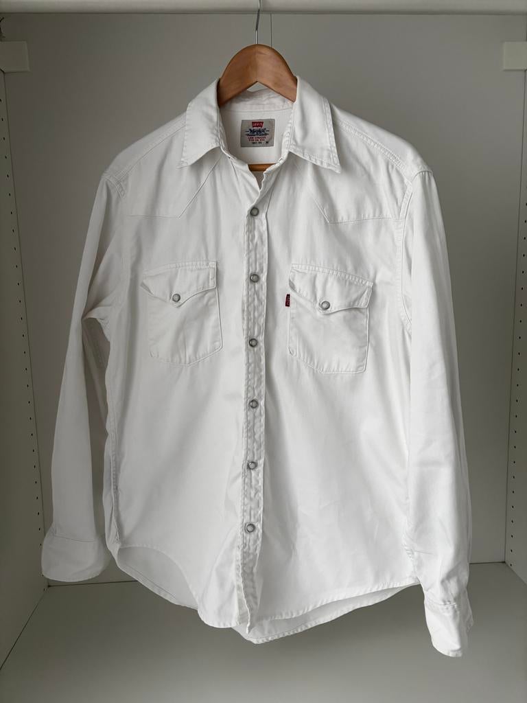 Levi's Blouse red label Maat M, Kleding | Heren, Overhemden, Ophalen of Verzenden, Zo goed als nieuw, Wit, Halswijdte 39/40 (M)