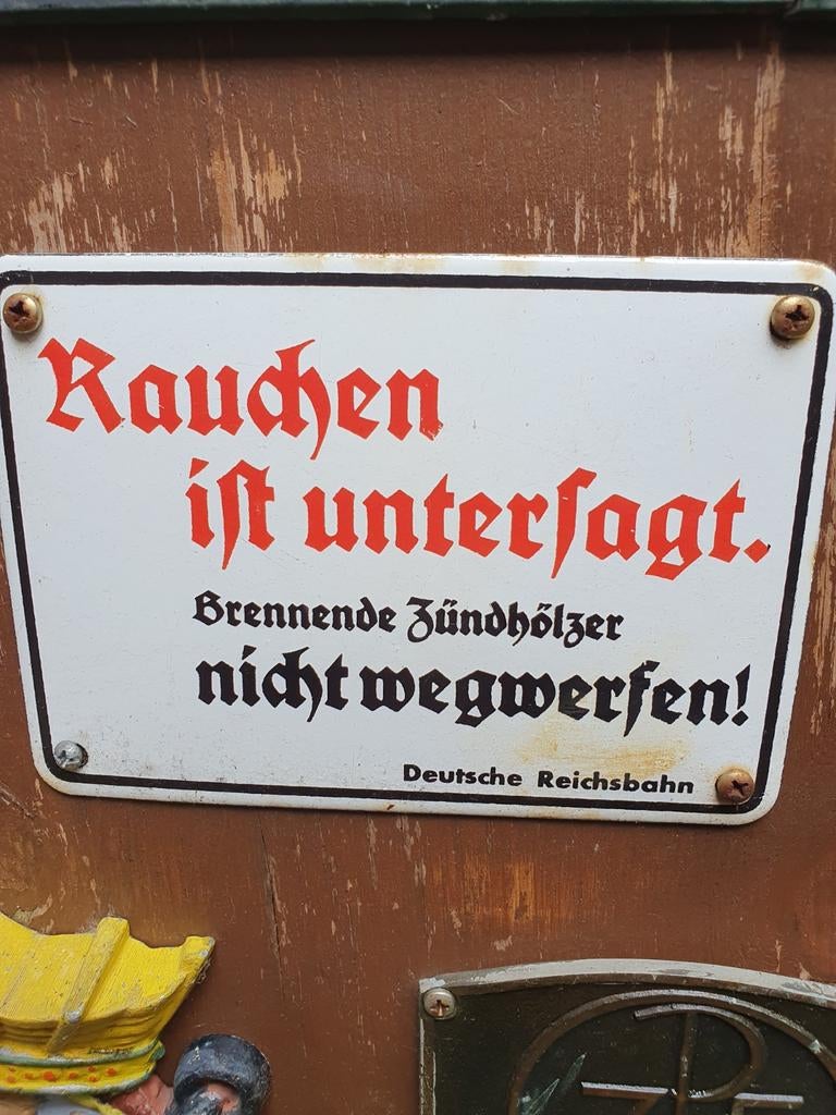 Emaille Deutsche Reichsbahn Rookverbod Bord, Ophalen of Verzenden