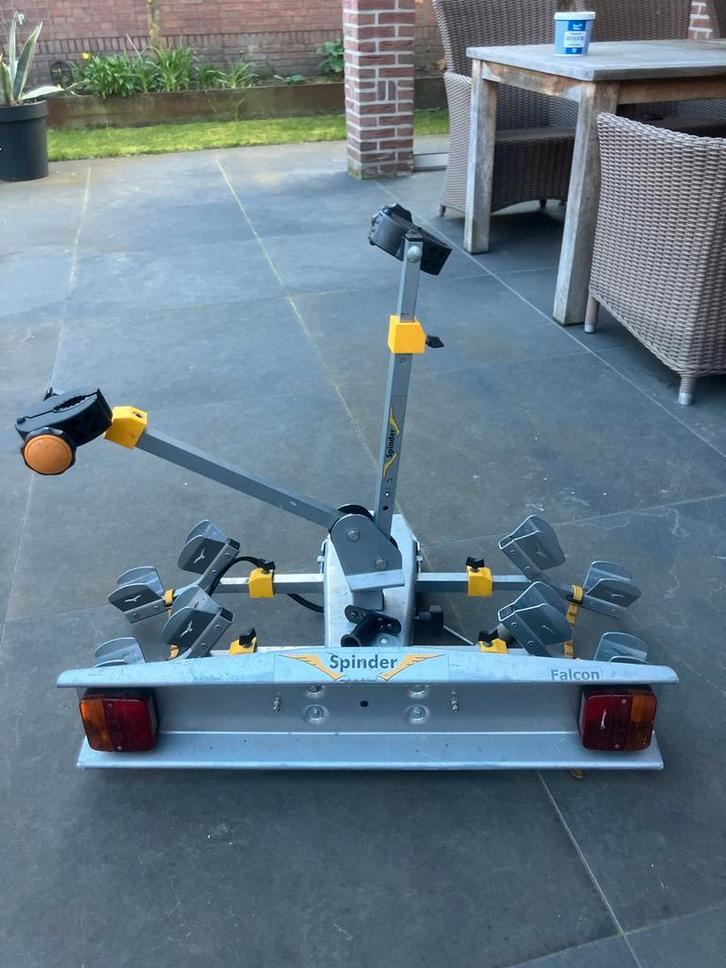 Spinder Falcon trekhaak fietsendrager voor 2 fietsen, Auto diversen, Fietsendragers, Gebruikt, Trekhaakdrager, 2 fietsen, Ophalen