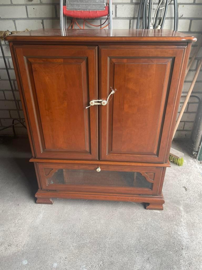 tv meubel mahoniehout 80 * 102 * 50 diep GRATIS, Ophalen, Glas, 100 tot 150 cm, 50 tot 100 cm