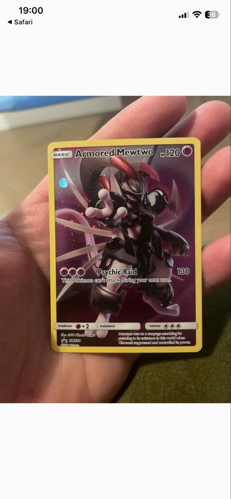Armored Mewtwo Pokémon kaart - NM staat, Ophalen of Verzenden, Zo goed als nieuw, Losse kaart