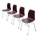 Vintage set van vier stoelen Elmar Flötotto Pagholz, Ophalen, Vintage stoelen, Gebruikt, Wit