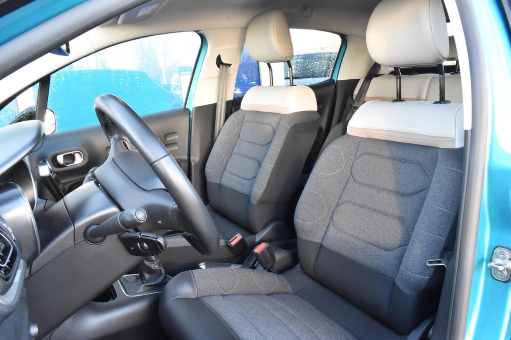 Citroën C3 PureTech 110 Shine. Navigatie | Airco | Camera a, 450 kg, 1199 cc, Blauw, Leder en Stof