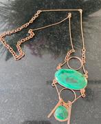 Vintage ketting van koper & malchiet -handmade, Ophalen of Verzenden, Zo goed als nieuw, Overige materialen