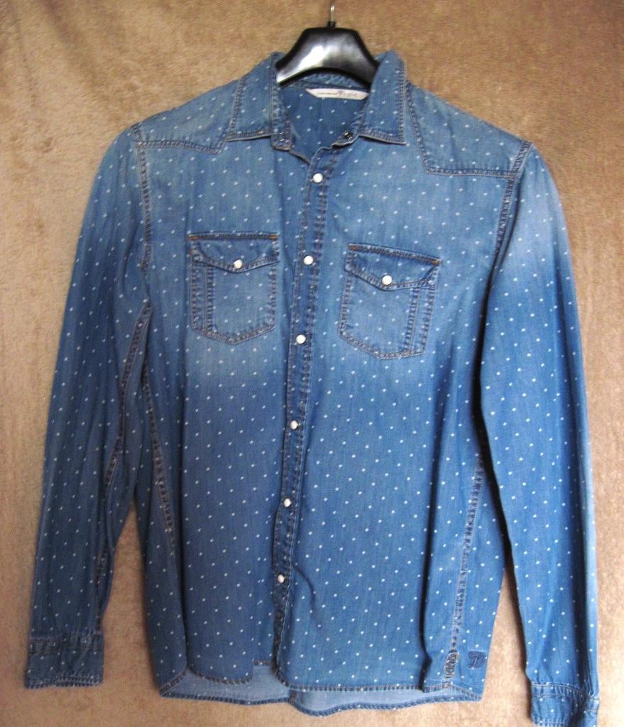 qbl  LEUK OVERHEMD van TOM TAYLOR Maat:M, Kleding | Heren, Overhemden, Ophalen of Verzenden, Zo goed als nieuw, Blauw, Halswijdte 39/40 (M)