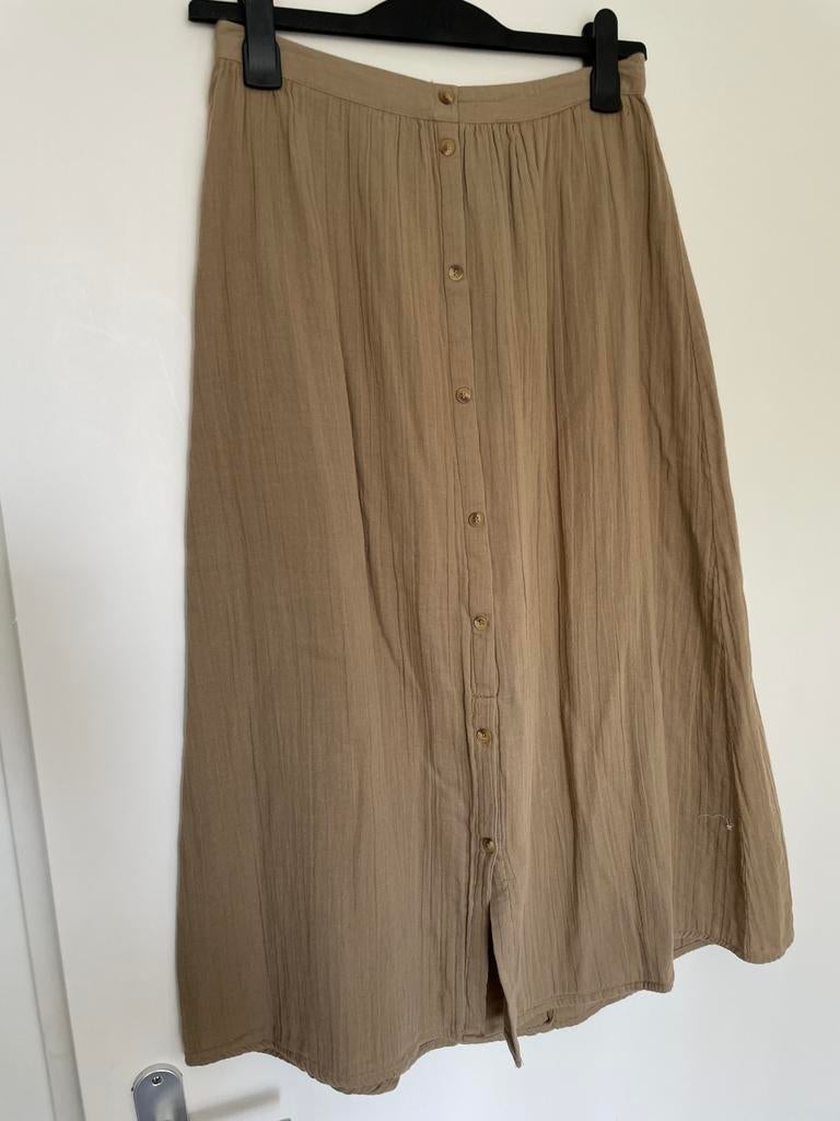 Lichtbruine mousseline rok met knoopjes van Sissy Boy S, Bruin, Ophalen of Verzenden, Zo goed als nieuw, Maat 36 (S)