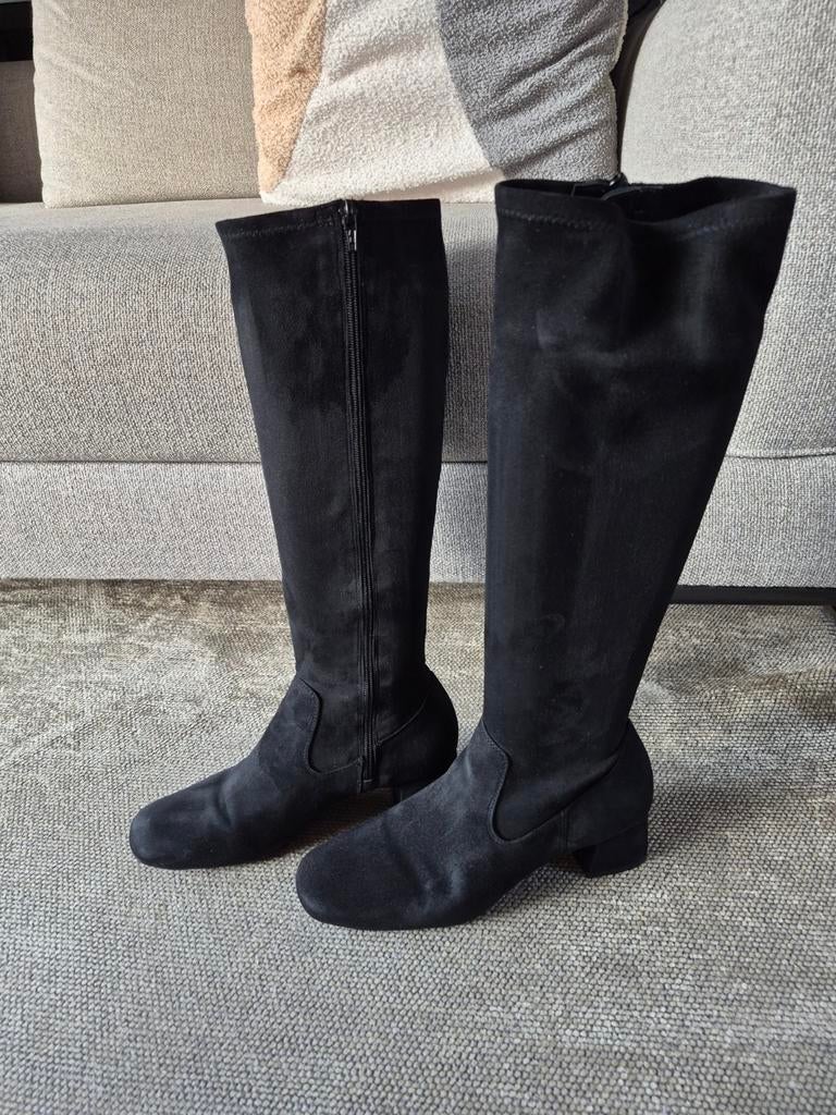 Unisa hoge zwart suede laarzen, maat 38, Hoge laarzen, Zwart, Ophalen of Verzenden, Zo goed als nieuw