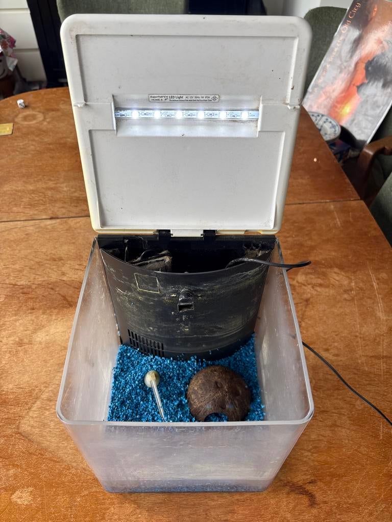 SuperFish Home 8 Aquarium | 8L | 20,5 x 20,5 x 25,7 CM zwart, Ophalen of Verzenden, Zo goed als nieuw, Leeg aquarium