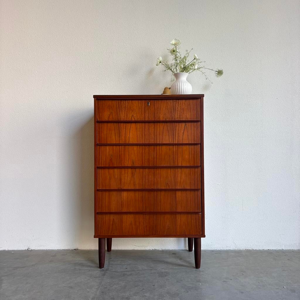VINTAGE | DEENS | LADEKAST | TEAK, Ophalen, 25 tot 50 cm, 50 tot 100 cm, Minder dan 100 cm