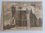 Kopergravure Oude of Sint Pieterskerk te Middelburg ca. 1720, Antiek en Kunst, Kunst | Etsen en Gravures, Ophalen of Verzenden