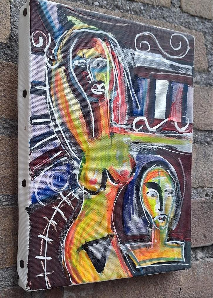 Francis Power, Nu. Acryl/doek. 16/22 cm., Antiek en Kunst, Kunst | Schilderijen | Abstract, Ophalen