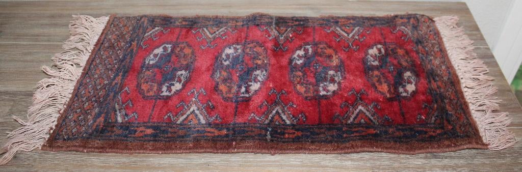 Vintage Perzisch tapijtje / loper - rood, Ophalen of Verzenden