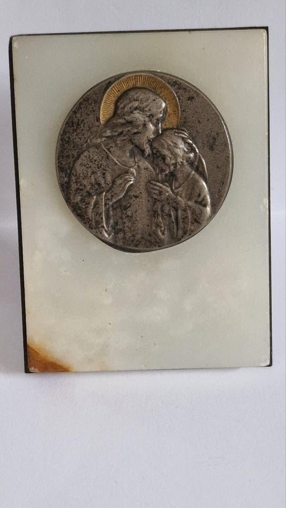 Religieuze plaquette, Antiek en Kunst, Antiek | Religie, Ophalen of Verzenden