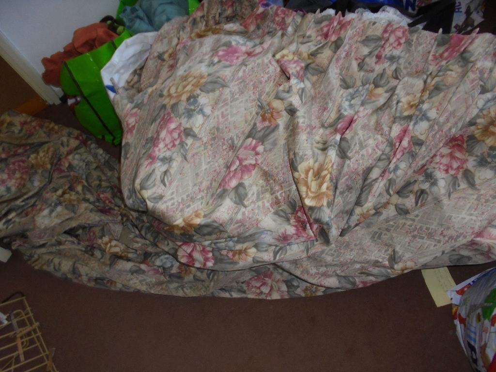 vier keer engelse overgordijnen, Gebruikt, Overige kleuren, 200 cm of meer, Ophalen of Verzenden