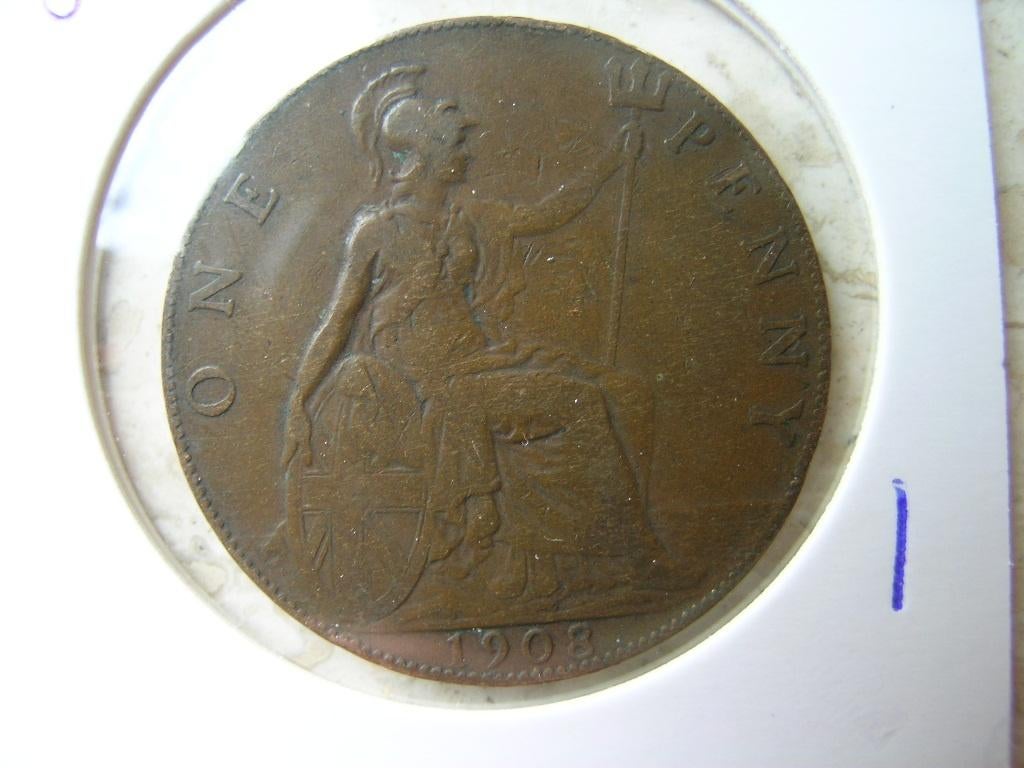 Penny 1908 Engeland (nr 1), Postzegels en Munten, Munten | Europa | Niet-Euromunten, Ophalen of Verzenden, Overige landen, Losse munt