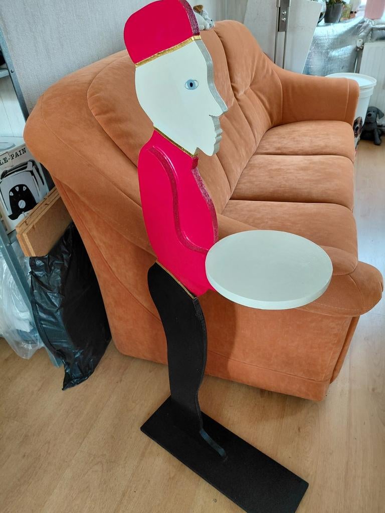 Decoratieve houten serveerboy in goede staat, Ophalen, Zo goed als nieuw, Meerkleurig, Hout