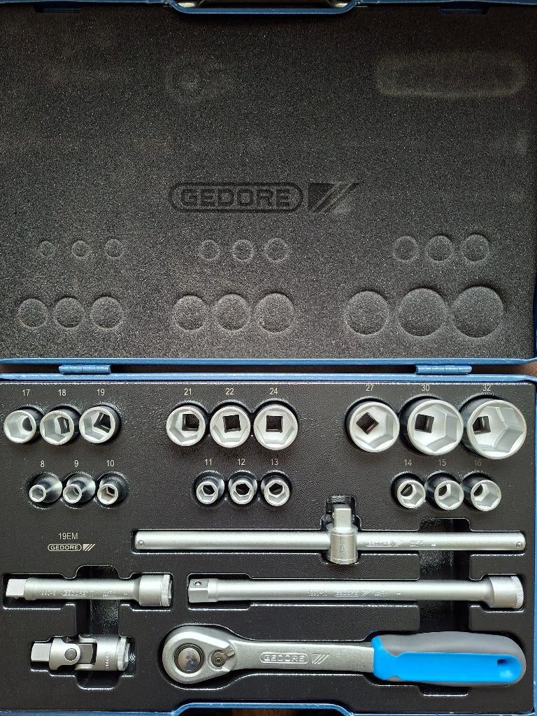 Grote Gedore 1/2 doppenset te koop., Doe-het-zelf en Verbouw, Gereedschap | Handgereedschap, Nieuw, Ophalen of Verzenden