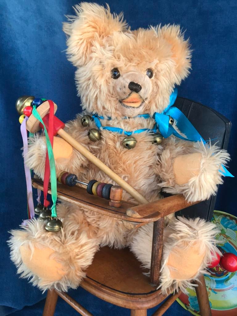 Prachtige oude antieke beer steiff met bromstem onbespeeld, Ophalen of Verzenden