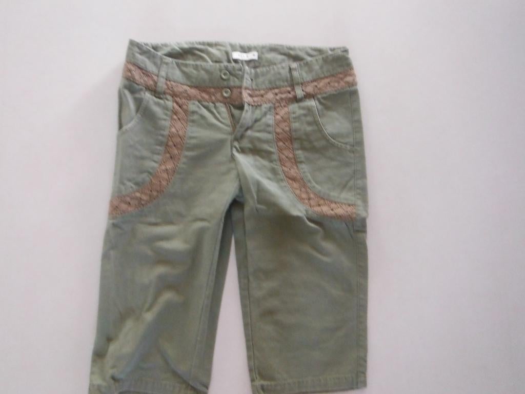 nieuwe legergroene kniebroek met kant, Vila, mt M, Maat 38/40 (M), Kort, Verzenden, Vila