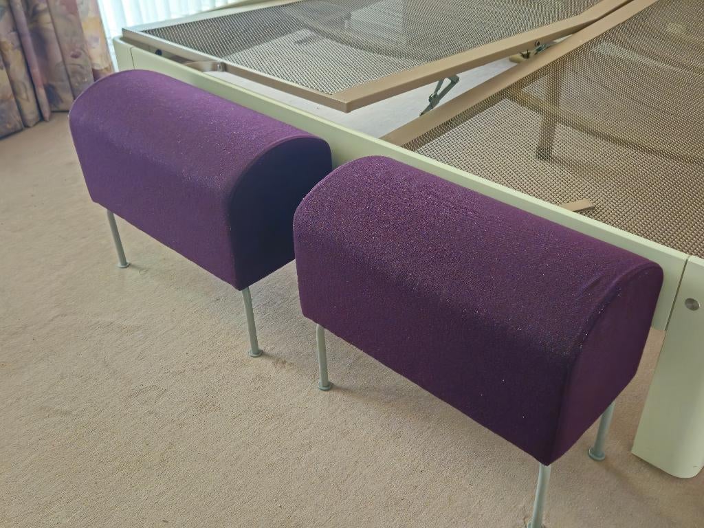 Vintage Ikea hocker- bench-voetenbank 2x, Ophalen, Eenpersoons, Vintage 1990 ontwerper Milo Baughman, Minder dan 75 cm