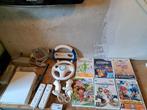 Wii met meerdere controllers en 6 spellen w.o mario kart, Spelcomputers en Games, Spelcomputers | Nintendo Wii, Ophalen of Verzenden