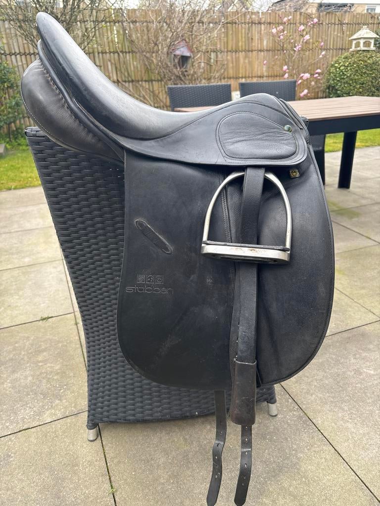 Stubben dressuurzadel gebruikt zwart leer, Ophalen of Verzenden, Gebruikt, Dressuur