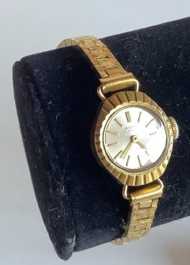 vintage verguld dames polshorloge, Overige merken, Staal, Polshorloge, Verguld